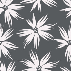Vintage floral seamless pattern. Trendy painted flower background. Repeating floral patter
