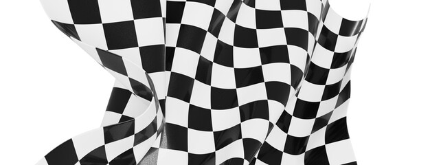 High-quality image of a checkered flag waving, perfect for sports and racing themes.