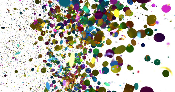 Vibrant explosion of colorful confetti perfect for celebration, party, or festive designs.  High-resolution image.