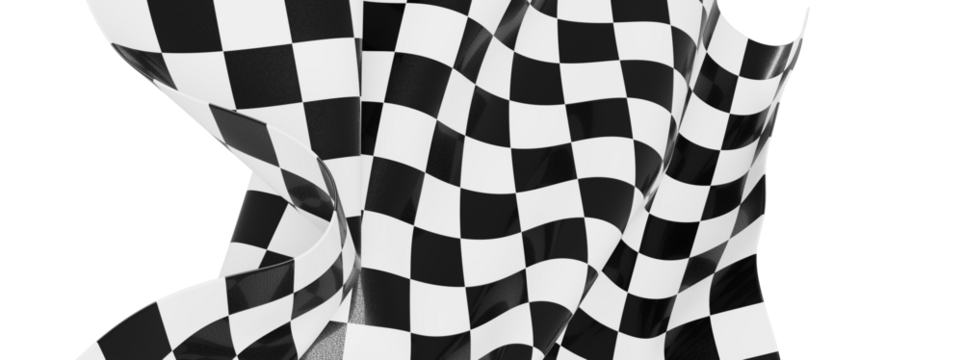 High-quality image of a checkered flag waving, perfect for sports and racing themes.