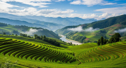 Fototapeta premium green tea plantation