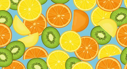 Obraz premium seamless pattern with citrus fruits