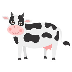 Illustration of a Black and White Dairy Cow