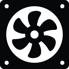 Computer fan, electronic equipment cooler air icon. Vector illustration