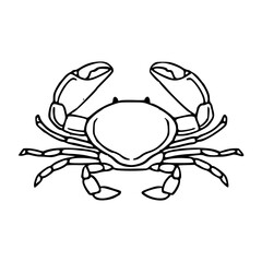minimalist crab outline vector
