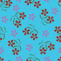 textile design with cute silhouette foliage pattern image
