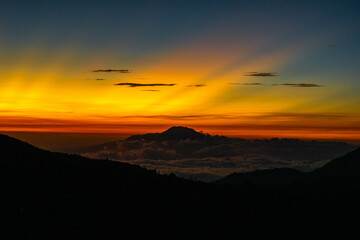 The beautiful sunrise in Dieng, Wonosobo, Central Java.