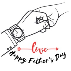Fathers day fist bump love illustration isolated on white background
