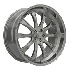 Fototapeta premium Chrome Multispoke Alloy Wheel on White Background