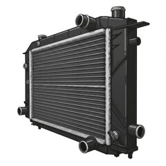Fototapeta premium Black Metal Automotive Radiator