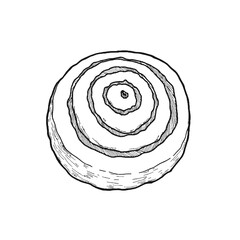 Layered onion illustration in black and white drawing style  