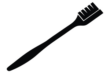 Simplistic Black and White Toothbrush Illustration for Dental Care and Hygiene Promotion