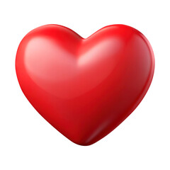 red heart 3d render icon in cartoon plastic style minimal isolated on transparent white background png, clipping path