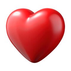 Fototapeta premium red heart 3d render icon in cartoon plastic style minimal isolated on transparent white background png, clipping path