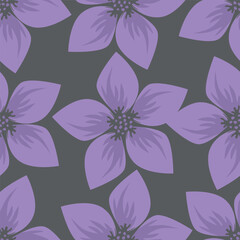 Vintage floral seamless pattern. Trendy painted flower background. Repeating floral patter
