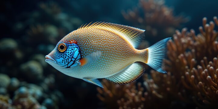 Maliputo Fish Underwater Scene,  Sophisticated Composition