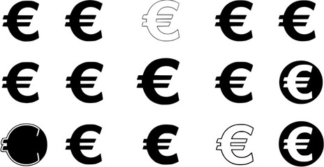 Euro symbol icon on White Background, vector graphic design
