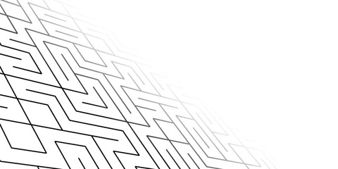 White background with gray perspective grid lines creating a square pattern. Template platform for technology, user interface, industry, science, blueprint, or infographic concept. Vector illustration