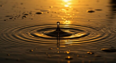 Water droplet impact on a golden surface