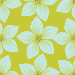 Vintage floral seamless pattern. Trendy painted flower background. Repeating floral patter
