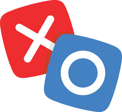 Card with O and X symbols used for quizzes, decisions, or guidance. Ideal for online events, quiz apps, approval/ban signs, or educational content.