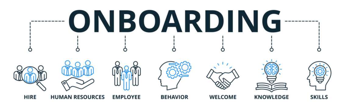 Onboarding web banners concept vector illustration with keywords and icons