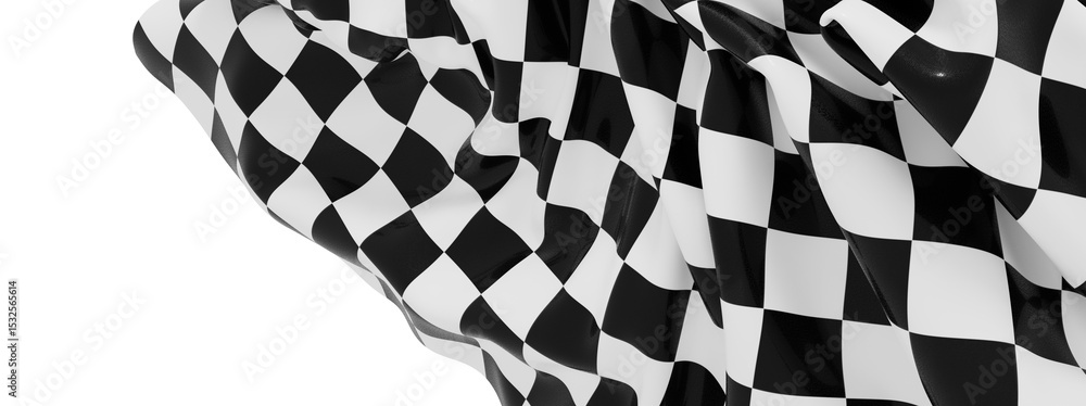 Poster high-resolution image of a black and white checkered flag, perfect for backgrounds and designs.