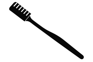 Simple Black Toothbrush Illustration for Dental Hygiene or Healthcare Related Projects