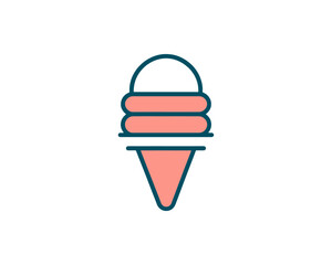 Ice cream logo in simple outline style
