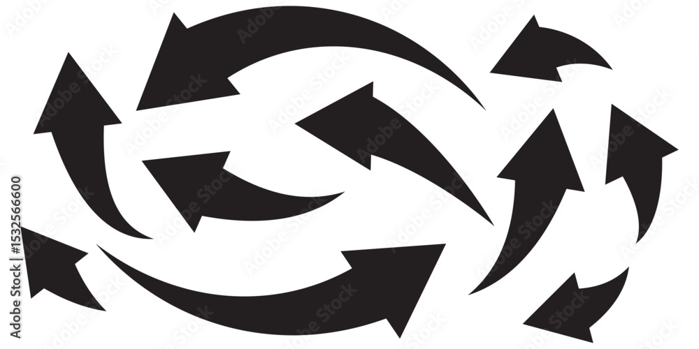 Aufkleber set of curve arrow icon vector. curve arrow icon set. hand drawn curved arrows. curved or arch arrow