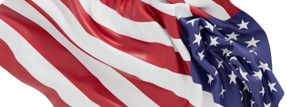 High-quality image of an American flag, beautifully draped and flowing. Perfect for patriotic themes.