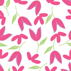 Vintage floral seamless pattern. Trendy painted flower background. Repeating floral patter
