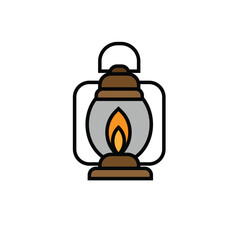 2d lantern lamp illustration vector