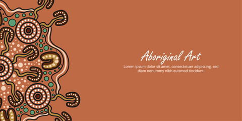 Customizable decorative poster featuring Aboriginal-inspired design