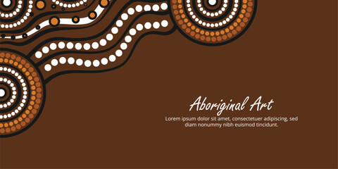 Artistic poster with Aboriginal-inspired motifs and editable text