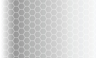 Gradient hexagon pattern in grayscale, creating a modern, geometric background. Ideal for tech, web design, presentation templates, and digital user interfaces.