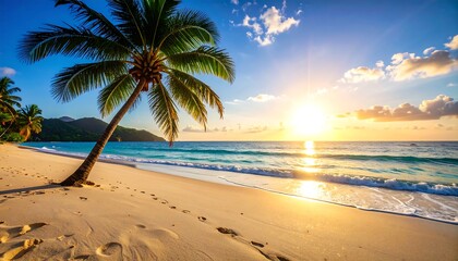 Obraz premium Tropical sunset beach scene (12)