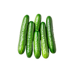 Fresh Green Cucumbers Close-up on Black Background