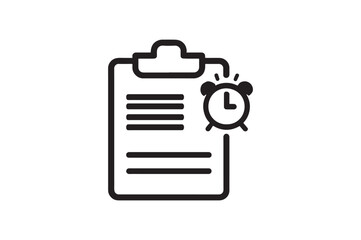Homework Reminder Icon silhouette vector with white background