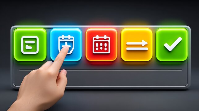 Interactive UI Design with Colorful Buttons