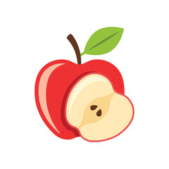 Apple icon in flat style. Fresh fruit vector illustration on isolated background. Fresh apples sign business concept.
