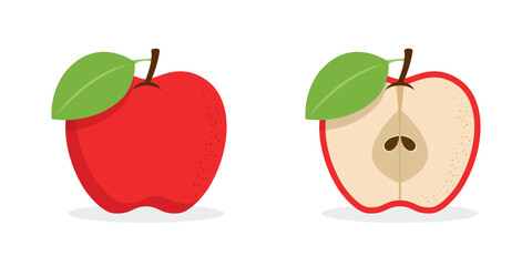 Apple icon in flat style. Fresh fruit vector illustration on isolated background. Fresh apples sign business concept.