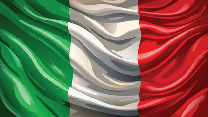 waving flag of italy, national flag, illustration, vector art
