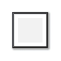 Fototapeta premium Blank picture frame icon in flat style. Photo mockup template vector illustration on isolated background. Realistic poster sign business concept.