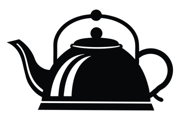 Elegant Silhouette of a Black Teapot with Handle and Spout Design