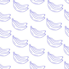 Bananas displayed in a repetitive pattern on a white background showcasing a playful and minimalistic design concept