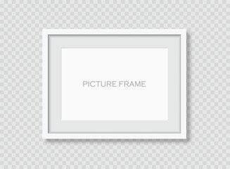 Blank picture frame icon in flat style. Photo mockup template vector illustration on isolated background. Realistic poster sign business concept.