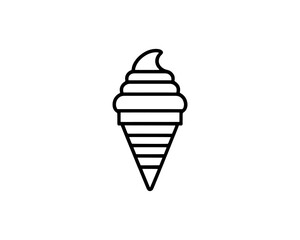 Ice cream logo illustration with outline style