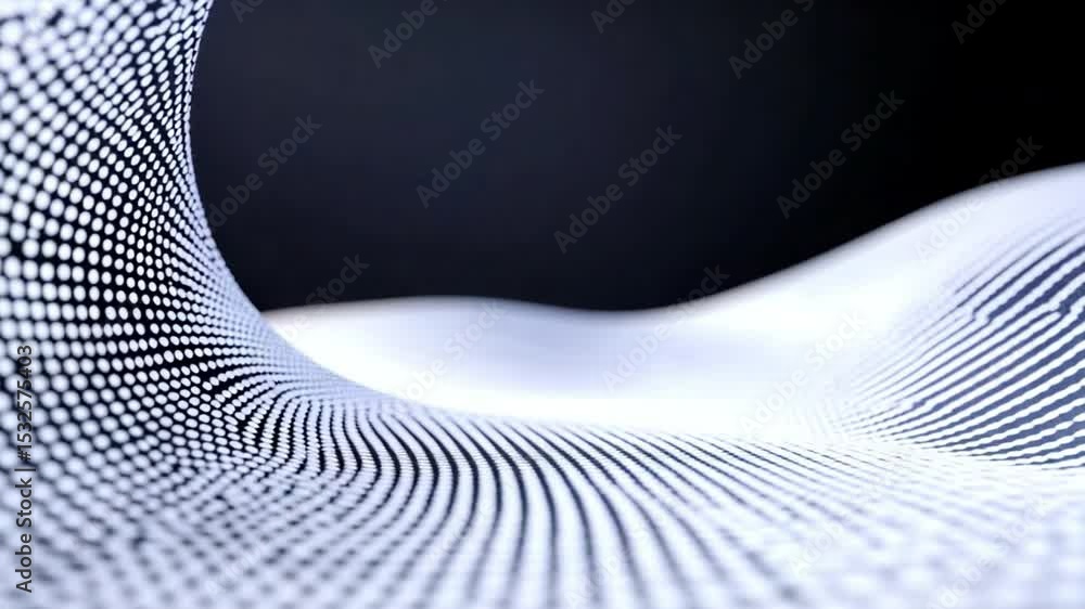 Aufkleber Abstract Textured Digital Wave: This image shows a stunning abstract, high-tech digital wave, formed with intricate detail and texture, undulating against a contrasting background.
