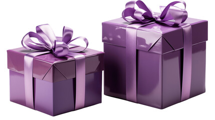 pink gift box with ribbon, isolated on transparent background.